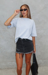 Amelia Denim Mini Skirt Black Acid