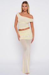 Need Your Heart Maxi Skirt Cream