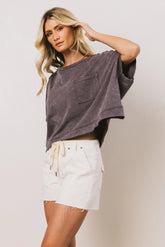 Ria Boxy Tee in Charcoal