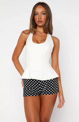Talking Crazy Halter Top White