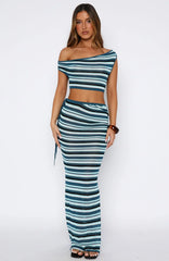 Some Where Beyond Knit Maxi Skirt Blue Horizon