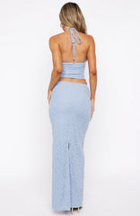 Just Cruisin Maxi Skirt Dusty Blue