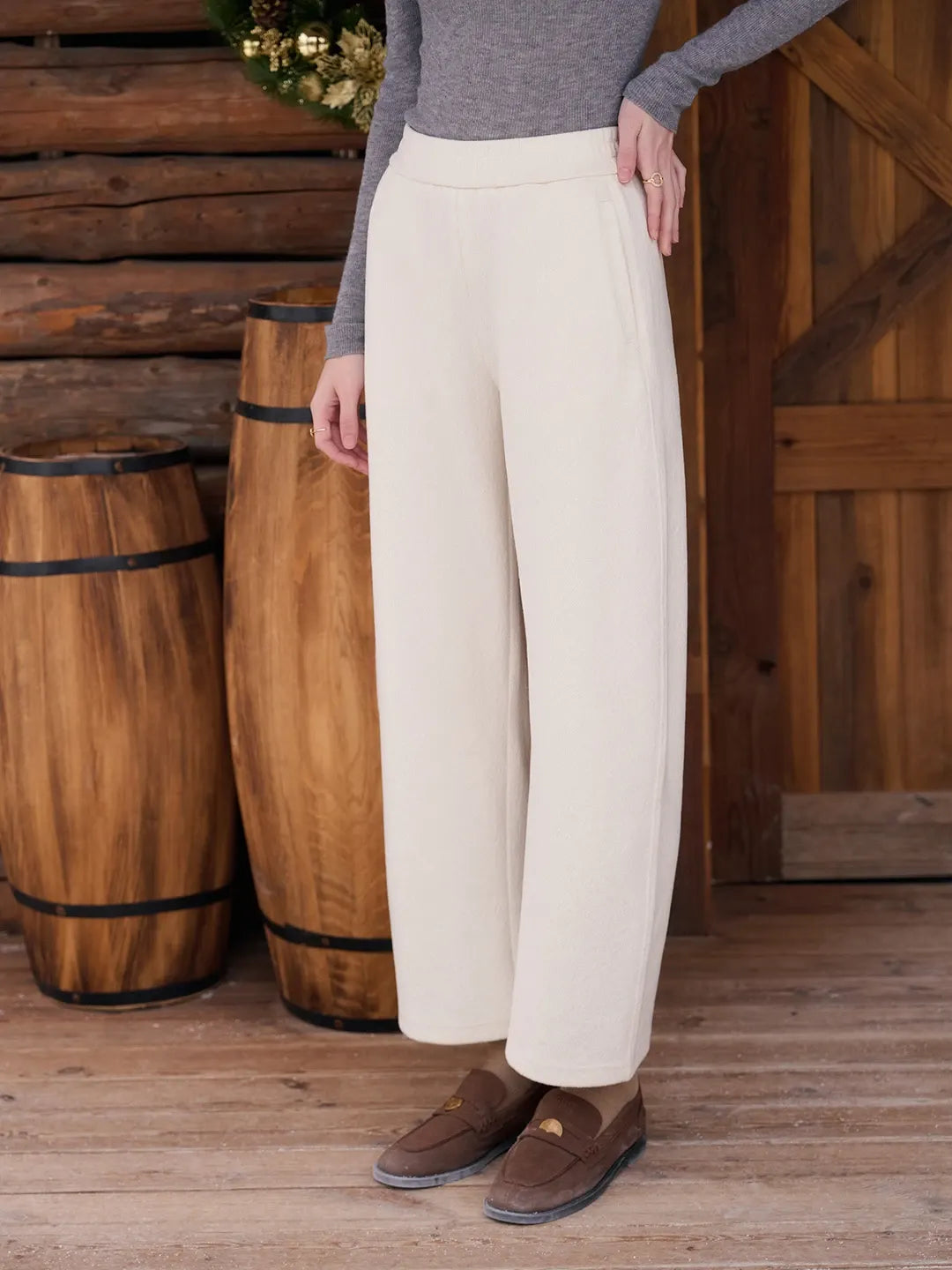 Jessie Silhouette Straight Wool Trousers