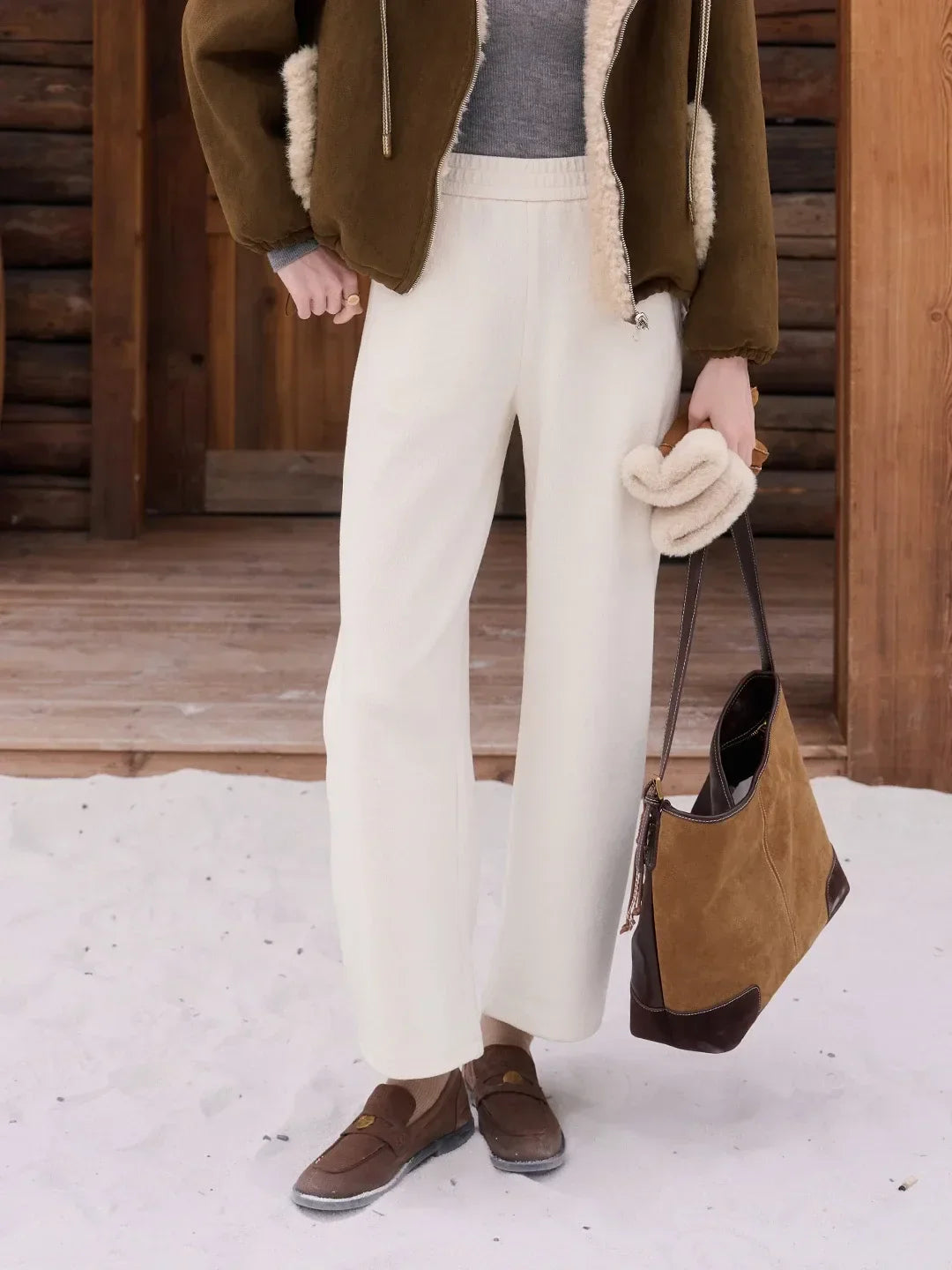 Jessie Silhouette Straight Wool Trousers