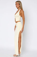 Made You Look Maxi Skirt Bone
