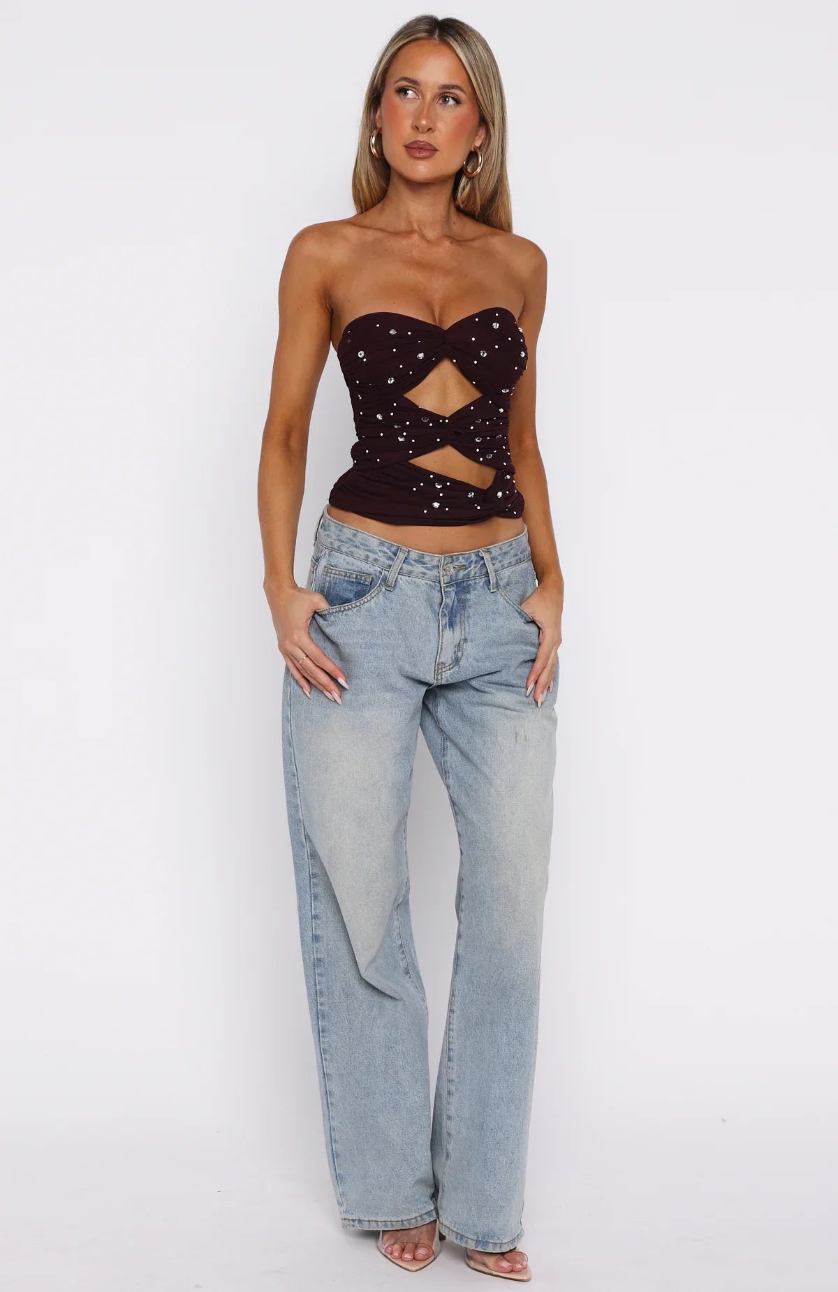 Taking What's Mine Strapless Top Plum