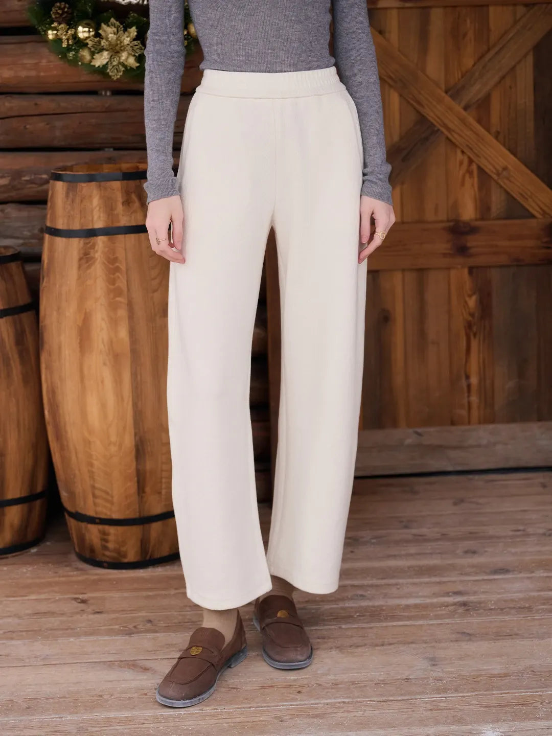 Jessie Silhouette Straight Wool Trousers