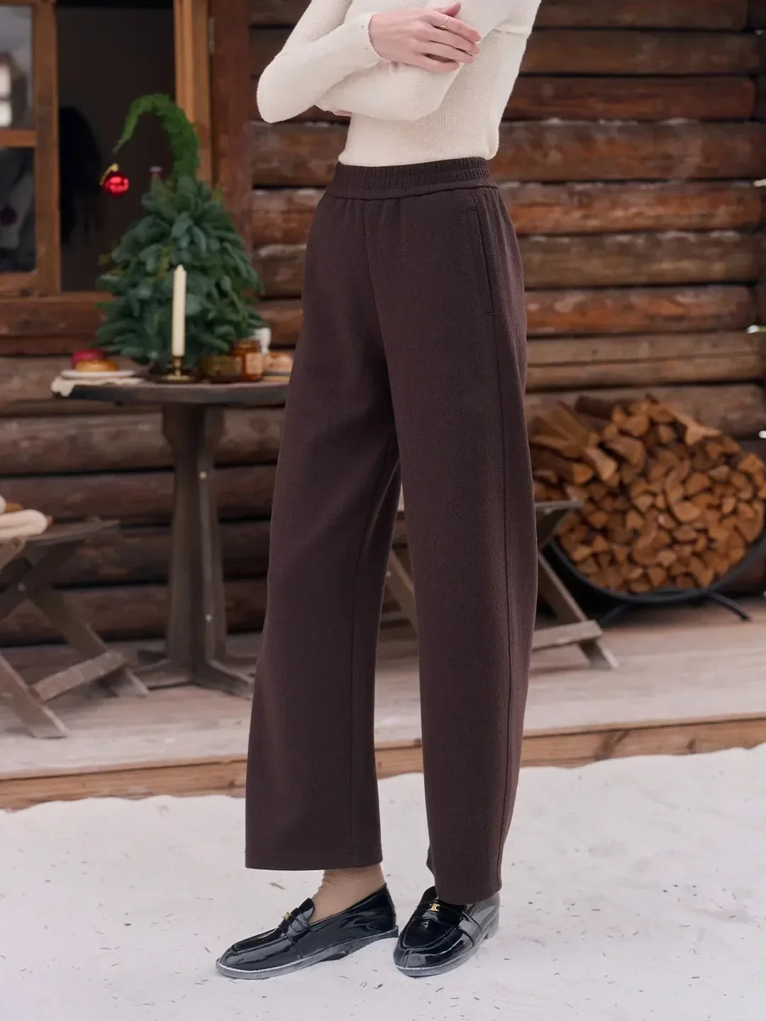 Jessie Silhouette Straight Wool Trousers