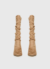 Such A Charmer Faux Suede Scrunch Boot Tan