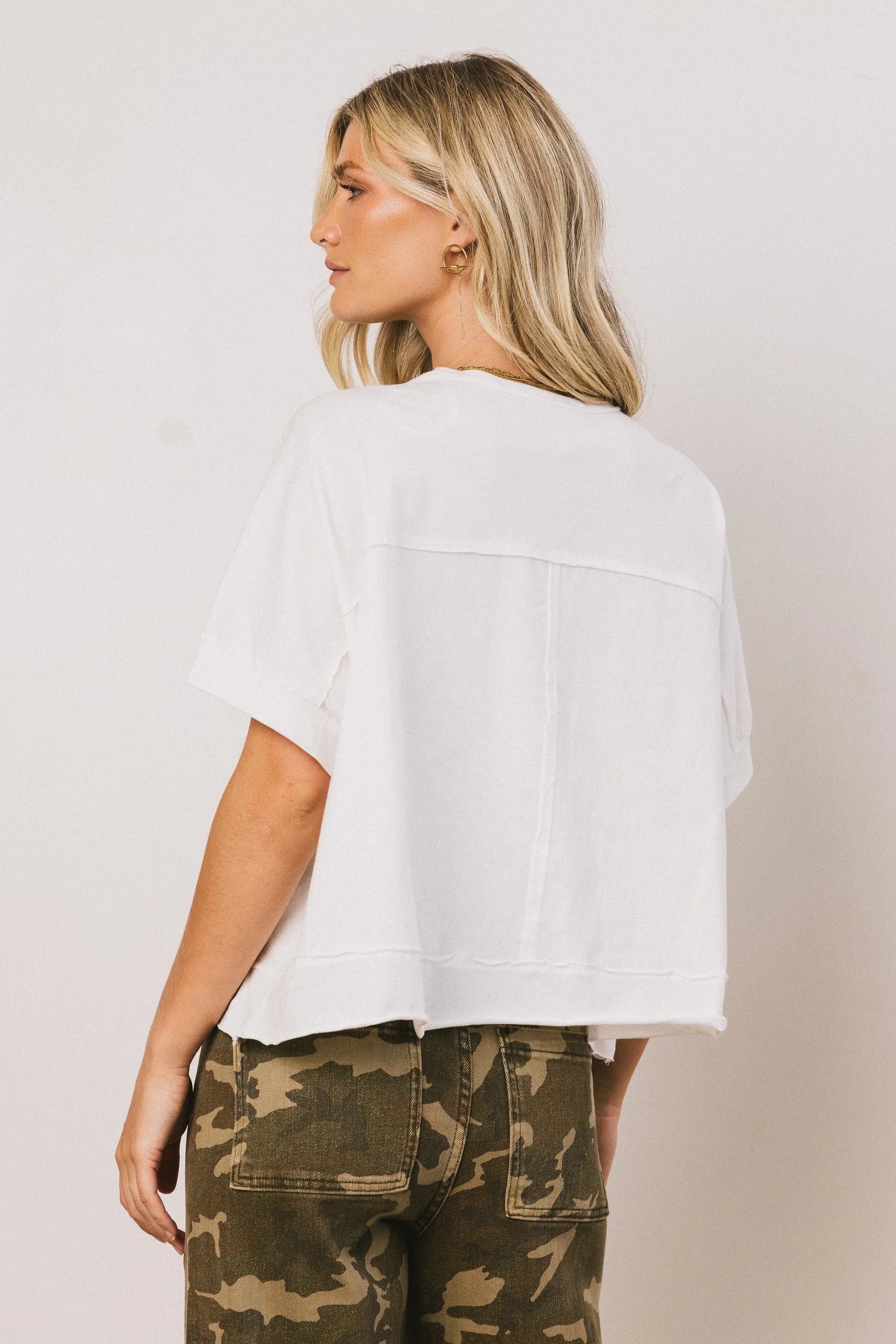 Ria Boxy Tee in White
