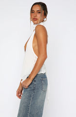 Time's A Healer Halter Top White